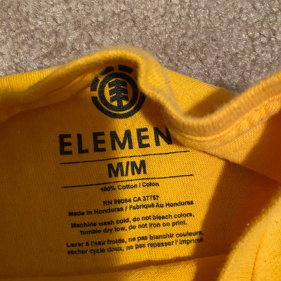 Element yellow tee size medium men’s - Picture 2 of 2